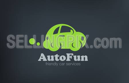 Logo car retro funny design vector template.
Auto repair services Logotype. Vintage Vehicle silhouette icon.