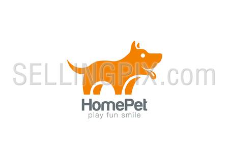 Silhouette Dog Logo design vector template.
Home Pet shop logotype concept icon. Friend symbol.