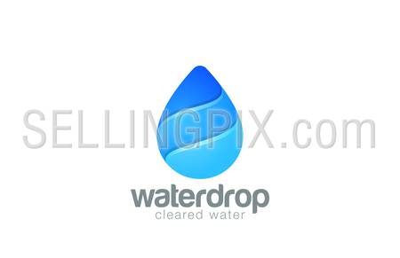Water Drop Logo design template. Waterdrop Logotype.
Clear Natural ecology filtered cleared aqua concept icon.