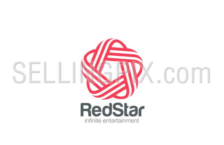 Infinity Loop Star Logo design vector template Line art style.
Infinite Looped 5 five point star Logotype concept. Pentagon icon.