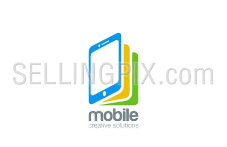 Mobile phone shop Logo design vector template. Smartphone as book idea.
E-reading Education logotype. On-line store. Application icon concept.