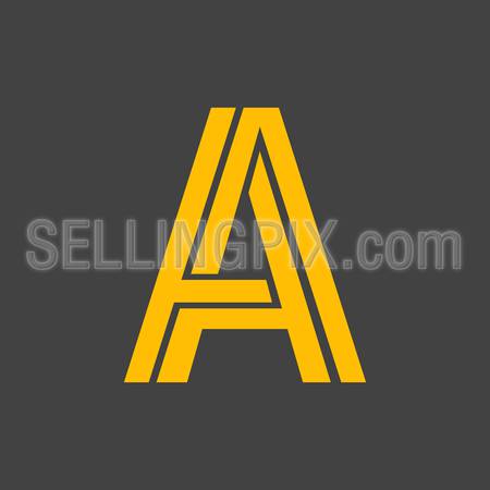 Letter A vector alphabet impossible shape. ABC concept type as logo. Typography design