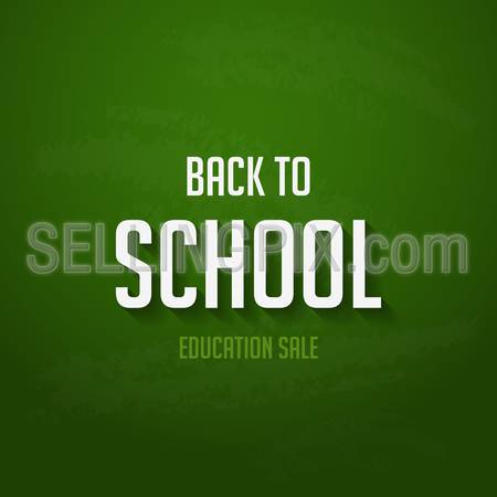 Back to school sale typography poster vector design template