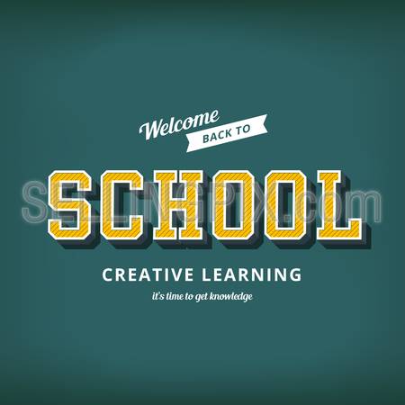 Back to school sale typography poster vector design template. Retro Vintage style. Education Blackboard background.