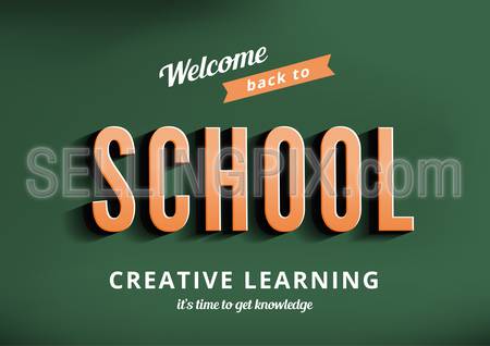 Back to School vector design typography poster template vintage style.
Sale Banner retro.