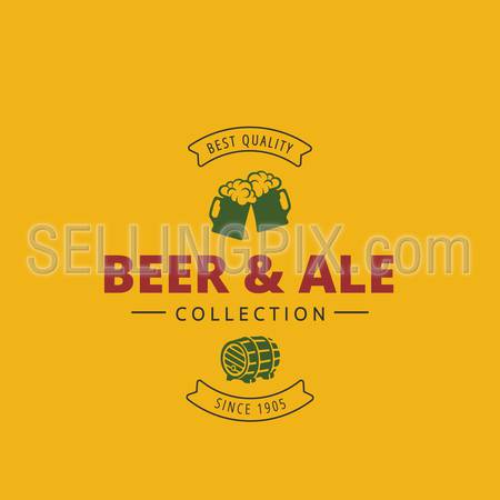 Logo Beer Ale Retro Vintage Label design vector template.
Hipster Logotype for restaurant bar menu.