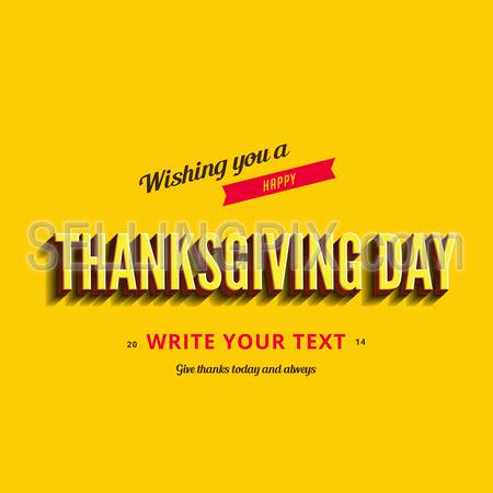 Happy Thanksgiving Day Typography Greeting card Poster design templates set.
Retro Vintage typo style collection. Editable.