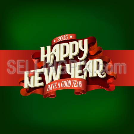 Happy New Year Vintage Typography poster design vector template.
Lettering retro style greeting card creative concept.