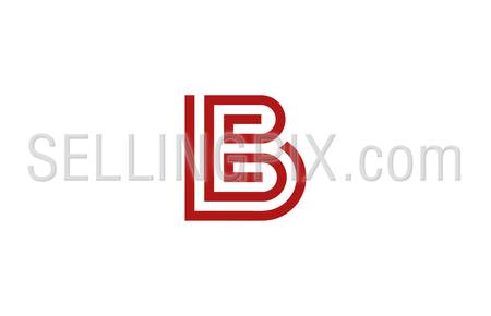 Letter B Logo vector alphabet design element template. ABC concept type as logotype. Typography icon line art