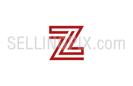 Letter Z Logo vector alphabet design element template. ABC concept type as logotype. Typography icon line art