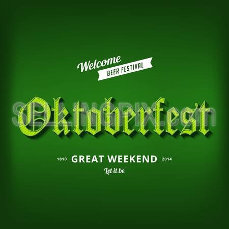 Oktoberfest festival typography vintage retro Gothic style vector design poster template.
Creative 3d typo font Octoberfest typographic menu banner long shadow