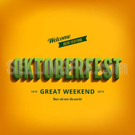 Octoberfest festival typography vintage retro style vector design poster template.
Creative 3d typo font Oktoberfest typographic menu bannerPrint