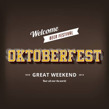 Octoberfest festival typography vintage retro style vector design poster template.
Creative 3d typo font Oktoberfest typographic menu banner
