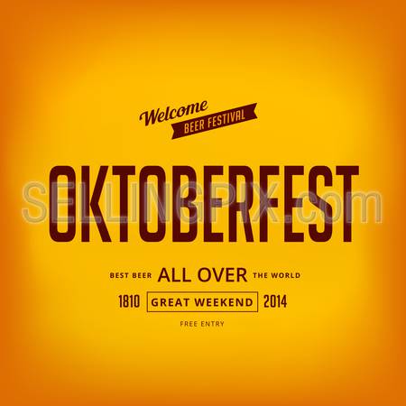 Octoberfest festival typography vintage retro style vector design poster.
Creative typo font Oktoberfest menu banner template