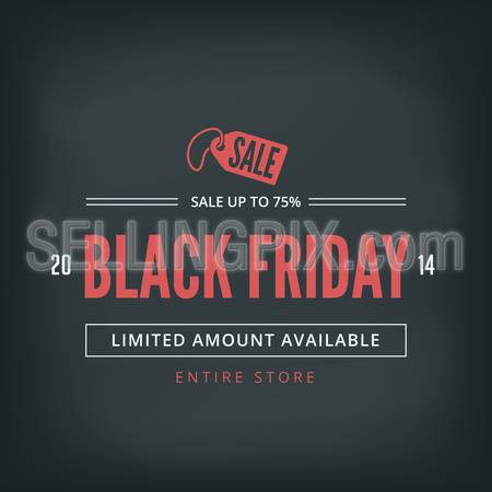 Black Friday Sale Poster design Typography vector template Retro style.
Vintage Banner.