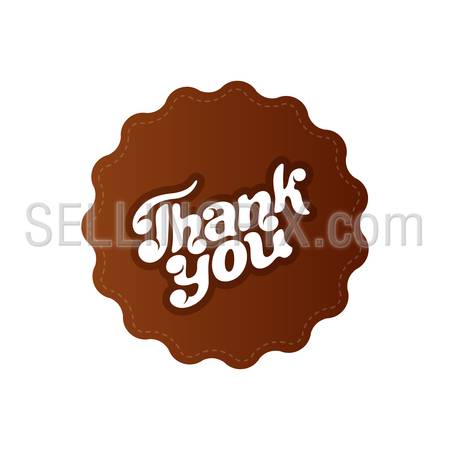 Thank you day Vintage Retro Typography Hand Drawn Lettering Design Calligraphy Chocolate Biscuit cookie Label