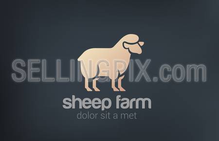 Sheep Logo vector design template silhouette icon.
Farm Logotype concept idea.