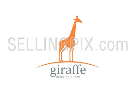 Giraffe Logo silhouette vector design template.
Wildlife animal logotype.