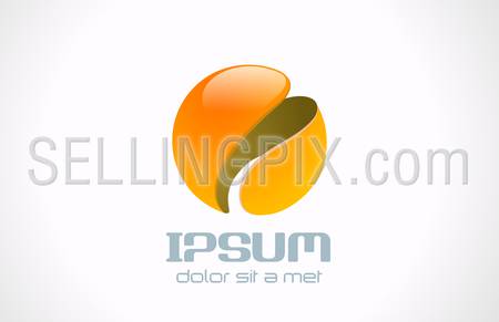 Sphere Circle 3D logo design vector template. Corporate Business Logotype Media creative concept icon.