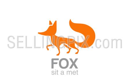 Fox Logo silhouette vector design template icon. Wildlife animal logotype.