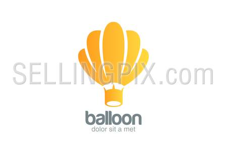 Air Balloon silhouette abstract vector logo design template.