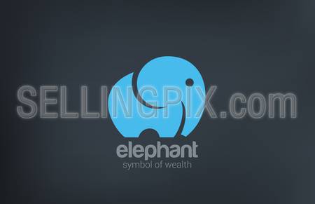 Elephant silhouette funny vector logo design template. Animal icon.
 Fun zoo concept. Symbol of wealth & happiness.