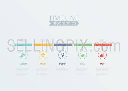 Timeline Infographics vector design template for business financial reports, website, infographic statistics. Editable.