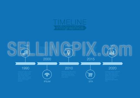 Timeline Infographics one color vector design template for financial reports, website, blog, infographic statistics. Editable.