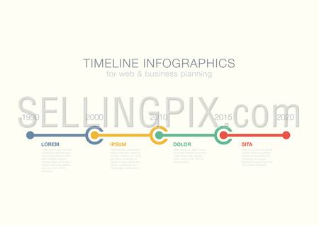 Timeline Infographics circles vector design template for financial reports, website, blog, infographic statistics. Editable.