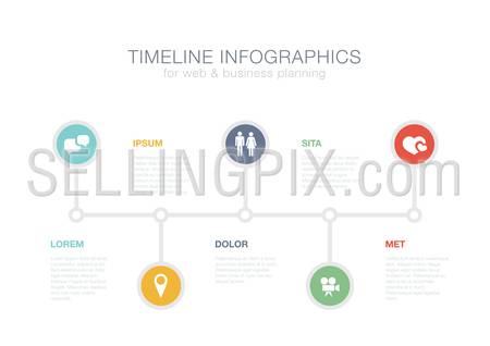 Timeline Infographics vector design template for financial reports, website, blog, infographic statistics. Editable.