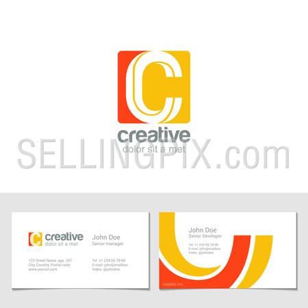 Corporate Logo C Letter company vector design template.
Logotype with identity business visit card.