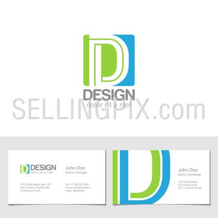 Corporate Logo D Letter company vector design template.
Logotype with identity business visit card.