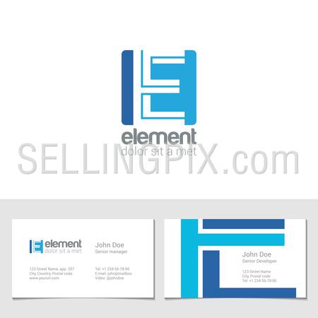 Corporate Logo E Letter company vector design template.
Logotype with identity business visit card.