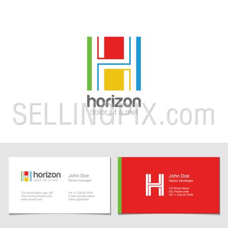 Corporate Logo H Letter company vector design template.
Logotype with identity business visit card.
