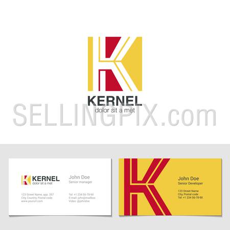 Corporate Logo K Letter company vector design template.
Logotype with identity business visit card.