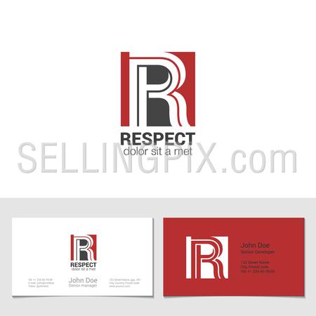Corporate Logo R Letter company vector design template.
Logotype with identity business visit card.