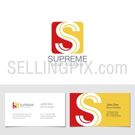 Corporate Logo S Letter company vector design template.
Logotype with identity business visit card.