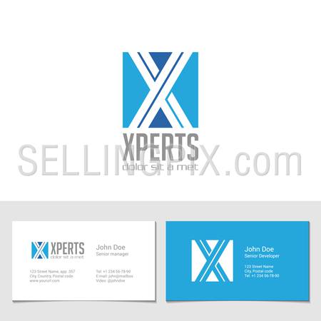 Corporate Logo X Letter company vector design template.
Logotype with identity business visit card.