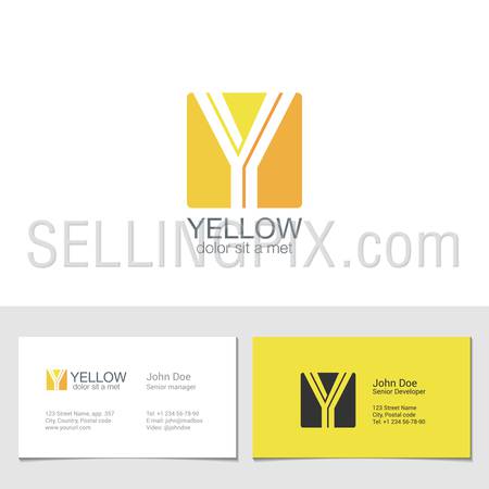 Corporate Logo Y Letter company vector design template.
Logotype with identity business visit card.