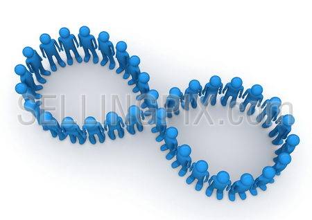 Infinity sign loop formed by men – Crowds collection