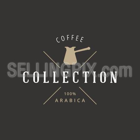 Coffee Retro Vintage Label Logo design vector typography lettering template. 
Coffeeshop logotype concept
