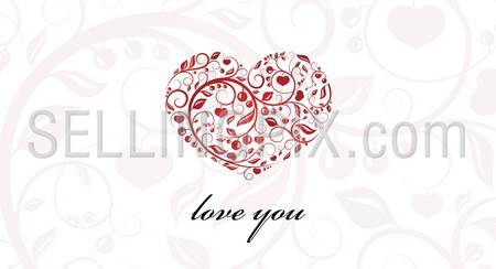Vector. Valentine card heart ornament. Fresh creative solution to use in valentine’s day / wedding greetings, invitation, background, advertisement design.