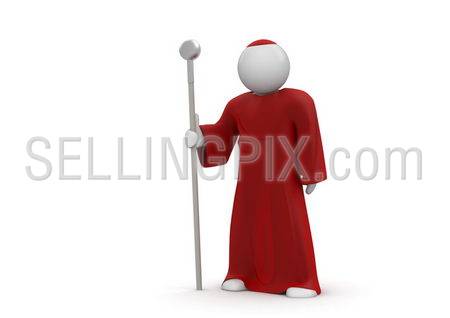 Cardinal / Pope. Isolated. One of a 1000+ 3d characters series.
