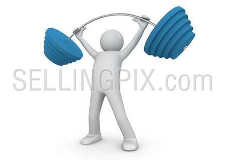 Weightlifter with barbell. Isolated. One of a 1000+ series.