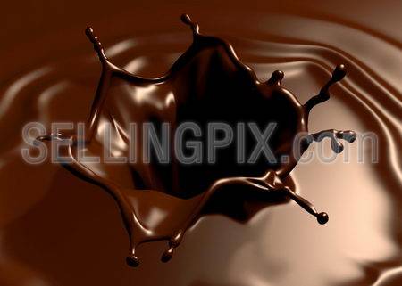 Astonishing chocolate splash. Clean, detailed render. Backgrounds series.