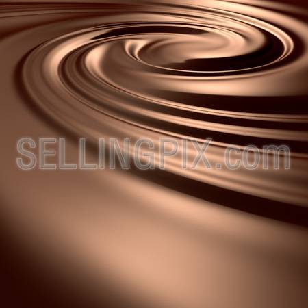 Astonishing chocolate swirl. Clean, detailed render. Backgrounds series.