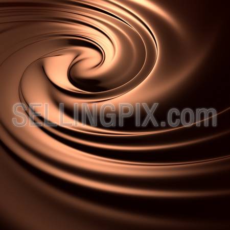 Astonishing chocolate swirl. Clean, detailed render. Backgrounds series.