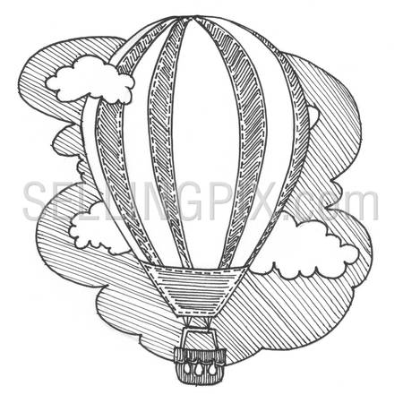 Engraving style hatching pen pencil painting illustration balloon image. Engrave hatch lithography drawing collection.