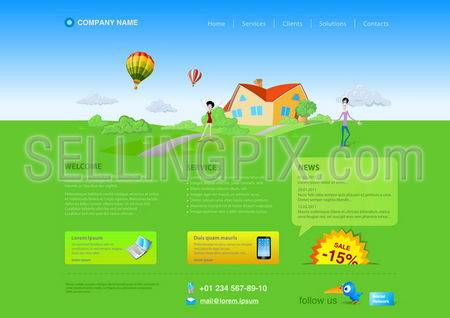 Website template: Healthlife, Countryside, Realty etc.Resizeble Web design – can be adopted for any monitor resolution.