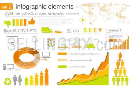 Infographics elements with icons For business and finance reports, statistics, diagram graph